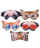 5 Pack Cute Animal Sleep Eye Masks - Soft Plush Blindfolds for Kids, Girls, Men, Women - Perfect for Travel, Nap, and Night Sleeping - Buy Online on GoSupps.com