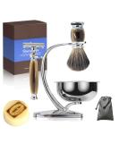 Premium Straight Razor Shaving Kit for Men | Luxury Wet Shaving Brush & Bowl Set | Perfect Father's Day Gift with Soap Stainless Steel Bowl Stand & Double Edge Safety Razor - Buy Online on GoSupps.com