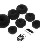Teenitor 7 Hair Bun Makers Set Black Buns Shaper Hair Styling Accessories Kit with 5 Bands & 20 Bun Pins Donut Ring Style Chignon Bun Maker for Ballet Dance(2 Small 2 Medium 2 Large 1 Extra-large) - Buy Online on GoSupps.com