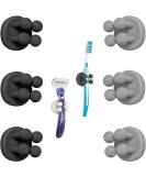 Tecbull Funny Hooks Toothbrush Holder & Razor Wall Bracket - No Drilling Self-Adhesive 12-Pack (6 Black/Gray + 6 Replacement Pads) - Buy Online on GoSupps.com