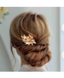 Casdre Leaf Hair Clip - Gold Crystal Bridal Hair Piece for Women & Girls - Buy Online on GoSupps.com