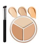 Full Coverage Cream Concealer Palette - 3 Color Makeup Contour Stick for Face Brightening & Shading - Buy Online on GoSupps.com