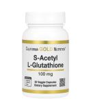 California Gold Nutrition S-Acetyl L-Glutathione 100 mg - 30 Veggie Capsules | International Shipping Available - Buy Online on GoSupps.com
