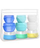 Selizo Travel Bottles Containers Set with TSA Approved Toiletry Case - Silicone and Plastic Cream Jars for Toiletries, Cosmetics, Makeup, Body Lotion, Shampoo - Buy Online on GoSupps.com