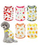 5-Pack Cute Fruit Printed Dog Shirts | Breathable Puppy Vests & Summer T-Shirts for Small Dogs & Cats | Fashionable Beach Clothes - Buy Online on GoSupps.com