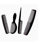 NuAngela Styling Comb Set Cutting Combs Clipper Rat Tail Hair Beard Comb Wide and Fine Tooth Hair Dressing Comb For Women Men Parting Teasing Professional Barber Comb (BLACK 2) - Buy Online on GoSupps.com