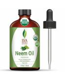 SVA Organics USDA Certified Neem Oil 4 Oz - 100% Pure, Dark & Unrefined for Skin & Hair | Strong Herbal Aroma, Ayurvedic Body Massages | Surface Hygiene, Overall Wellness - Buy Online on GoSupps.com
