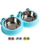 Premium Stainless Steel Double Pet Bowls | No-Slip Cute Modeling | Sky Blue | For Dogs, Cats, Rabbits, and Other Pets - Buy Online on GoSupps.com