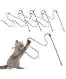 cobee Cat Wand Toys Cat Interactive Wand Toys Leopard Print Cat Wand String Kitten Ribbon Stick Toy Interactive Cat Toys Cat Wands for Cat Kitten Training Exerciser(5 Pieces 30cm) - Buy Online on GoSupps.com
