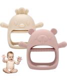 Shop Bite Ring Baby Toys - 2 Pack Dental Aids for 3-12 Months | Perfect Toddler Gifts (Beige + Pink) - Buy Online on GoSupps.com