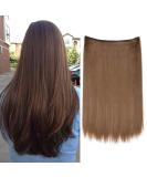 Silk-Co 40cm Chestnut Brown Hair Extensions | Smooth Invisible Cord Synthetic Realistic Style | Perfect for Women - Buy Online on GoSupps.com