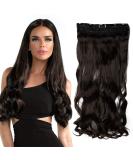 SEGO 74cm Clip-in Hair Extensions - Wavy Dark Brown Weft with 5 Clips | 130g Real Hair Look - Buy Online on GoSupps.com