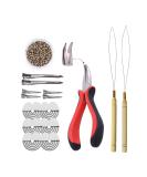 Hair Extensions Kit: I-tip Hair Pliers Pulling Needle Loop Threader and 500 Pieces 2.5mm Hair Extension Nano Beads Rings (Gray Blonde) - Buy Online on GoSupps.com