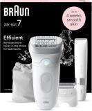Buy Braun Silk- pil 7 Epilator for Women - Long-Lasting Hair Removal & Mini Razor - 7-441 White/Silver - Buy Online on GoSupps.com