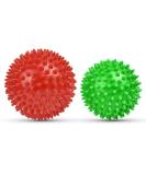 Uraqt Fascia Ball Set - Small Hedgehog Massage Balls for Muscle Tension Relief | Green & Red Knobbed Massage Balls for Feet Back Neck Hands - Buy Online on GoSupps.com