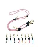 Buy Adjustable 2m Velvetier Dog Leash for Large & Medium Dogs | Durable Paracord with Double Nylon & 2 Carabiners - Pink - Buy Online on GoSupps.com