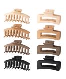 Wekin Large Hair Claw Clips 8 Pack - Strong Hold Matte Claw Hair Clips for Women & Girls - 90's Vintage Jaw Clips in Cream, Beige, Dark Brown, Black - Buy Online on GoSupps.com