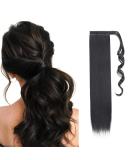 Pferdeschwanz Clip-In Hair Extensions - 66cm Ombre Natural Black Ponytail Wrap | Magical Adhesive Tape-In - Buy Online on GoSupps.com