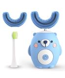 Kids Electric Toothbrush  U-Shaped Ultrasonic Toddler Automatic Toothbrush with Six Smart Modes Auto Whitening Toothbrush IPX7 Waterproof Design for Children Kids Toddler 2-7 Years (Blue) 1-bule - Buy Online on GoSupps.com