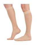 Buy 2 Pairs Sheer Compression Socks for Women - 15-20 mmHg Knee High Stockings for Support Circulation & Swelling Relief - Beige Medium - Buy Online on GoSupps.com