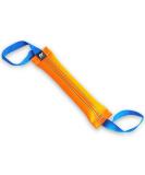 High-Quality Handmade Bull Fit Dog Tug Toy - 30 cm Robust K9 Training Tool with Two Loops - Durable Fire Hose Material in Orange - Buy Online on GoSupps.com
