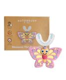 Autobrush U Shaped Kids Manual Toothbrush | 360 Clean | Waterproof Comfort Grip Double-Sided - For Ages 3-5 (Butterfly Design - Buy Online on GoSupps.com