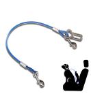Yaodhaod Dog Safety Belt - Steel Wire Bite-Resistant Car Harness for Dogs & Cats - Double Clip & Buckle Adapter 80cm Blue (1pc) - Buy Online on GoSupps.com