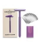 Double Edge Safety Razor for Women - Purple Eco-Friendly Includes 10 Blades & Silicone Cover - Durable Metal for a Smooth Shave - Buy Online on GoSupps.com