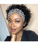 Short Curly Headband Wig | Human Hair Pixie Half Wig for Women | 150% Density | 6 Inch Black Bob | 1B - Buy Online on GoSupps.com