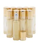 Rowiz 10pcs Essential Oils Roll on Bottles 10ml Refillable Empty Glass Rollerball Bottles with Golden Cap Perfect for Homemade Perfume Fragrance Aromatherapy Oils Pearly Golden - Buy Online on GoSupps.com