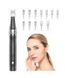Pelcas Rechargeable Car Derma Micro Needles Roller - Electric Anti-Aging Skin Therapy Pen with 3 Speed Levels 12 Needle Heads for Stretch Marks Acne Scars & Fine Lines - Buy Online on GoSupps.com