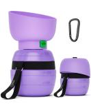 Pecute Dog Drinking Bottle - Portable Silicone Water Bottle with Foldable Bowl for On-the-Go Hydration | 350ml Purple - Buy Online on GoSupps.com