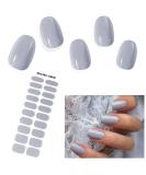 Ebanku 20PCs Gray UV Gel Nail Film - Self-Adhesive Nail Foil Wraps & Stickers for Women & Girls - Includes Nail File & Stick for Easy Nail Decoration - Buy Online on GoSupps.com