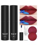 DAGEDA Lip Stain Set | Peel Off Lip Tint Tattoo | Waterproof Liquid Lipstick | Includes 3ML Empty Spray Bottle | Non-Stick Cup | Lip Makeup for Women Girls | Reddish Brown + Cherry - Buy Online on GoSupps.com
