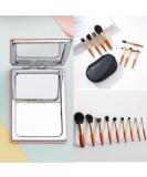 Mini Travel Makeup Brush Set with Bag & Mirror | Perfect Christmas Gift for Women | Portable Makeup Brush Kit - Buy Online on GoSupps.com