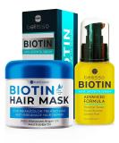 BELLISSO Biotin Hair Conditioner Mask and Serum for Volume - Deep Treatment with Argan Oil - Repairing Split Ends, Moisturizing Dry Damaged Hair - Buy Online on GoSupps.com
