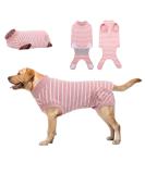 Breathable Hjumarayan Dog Body for Post-Castration - Comfortable & Stylish Pink Striped Recovery Suit for Small Medium & Large Dogs - Buy Online on GoSupps.com