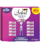 BIC Click 5 Soleil Women's Disposable Razors Set - 5 Blades Moisture Strip 11 Pieces for a Smoother Shave - Buy Internationally - Buy Online on GoSupps.com