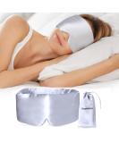 Luxury Mulberry Silk Sleep Mask - Adjustable Eye Cover for Sleeping in Moonlit Silver | Soft Pressureless Blackout Design for Ultimate Comfort | Ideal for Back & Side Sleepers - Buy Online on GoSupps.com