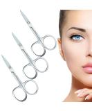 3 Pcs Nail Scissors Professional Multi-Purpose Curved Blade Eyebrow Scissors Sharp Cuticle Scissors for Toenails Manicure Pedicure Cuticle Nose Hair Beard Eyebrows - Buy Online on GoSupps.com