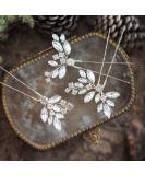 Jakawin Crystal Bride Wedding Hair Pins Silver Hair Piece Bridal Flower Hair Accessories for Women and Girls HP130 (Silver) Free size - Buy Online on GoSupps.com
