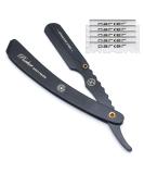 Parker SRXBLK Stainless Steel Barber Straight Razor with 5 Blades - Black Finish | New for 2023 - Buy Online on GoSupps.com