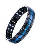 Jeracol Titanium Steel Magnetic Bracelet for Men | Double Row Ultra Strength Magnets | Adjustable Wristband | Removal Tool & Gift Box Included | Singleblue - Buy Online on GoSupps.com