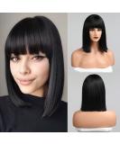 Haircube short charming bob with bangs wigs for woman nature heat -resistant synthetic fiber party/cosplay/costume/daily wig (black) 2091 - Buy Online on GoSupps.com