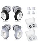 Yaumany Reusable Silicone Ear Plugs for Sleeping | 2 Pairs Hearing Protection | Snr 33db | Washable & Ideal for Snoring Swimming Aircraft - Black & Gray - Buy Online on GoSupps.com