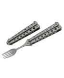 SZCO Supplies 9 Silver Finished Butterfly-Open Style Travel/Camping Fork (211520-SL) - Buy Online on GoSupps.com
