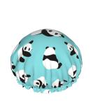 Cute Panda Shower Cap - Reusable Double Layer Bath Cap for Women | Waterproof & Elastic with PEVA Lining (1 piece) - Buy Online on GoSupps.com