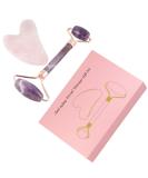Buy Mookaitedecor Amethyst Roller & Rose Quartz Gua Sha Set | Anti-Aging Face Massager for Wrinkles | Best Purple & Pink Beauty Tool - Buy Online on GoSupps.com