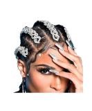 Stonefans 3pc Rhinestone Braid Headband Set - Silver Crystal Jewelry for Women | Hip Hop Hair Accessories for Costume Party - Buy Online on GoSupps.com