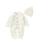 DovFanny Baby Romper Suit | Unisex Knit Jumpsuit with Hat | Winter Outfit for Newborn 12-18 Months - Buy Online on GoSupps.com